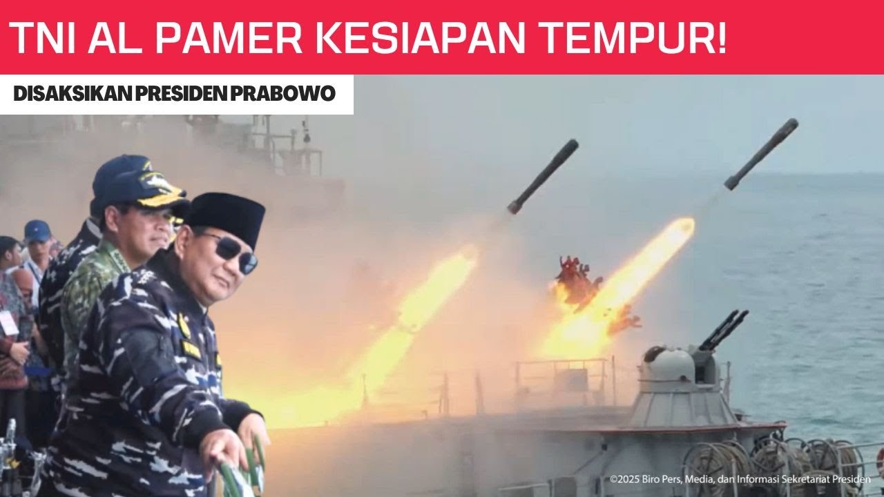 SPEKTAKULER! Presiden Prabowo Dibuat Takjub Aksi Parade Terbesar Kapal Perang TNI AL 2025