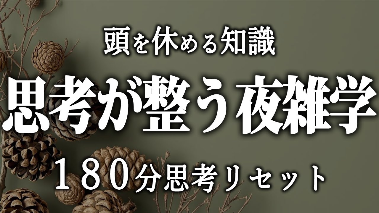 【睡眠導入】思考がゆっくり整っていく知識の話【女性朗読】