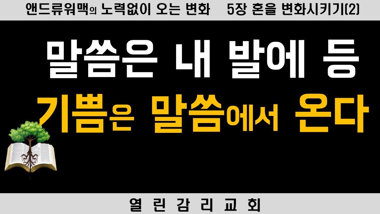 노력없이 오는 변화6)말씀으로 하루하루 인도하심, 삶의 방향을 주심, 경고하심, 마음에 기쁨을 주심, 기쁨의 중요성(231227)