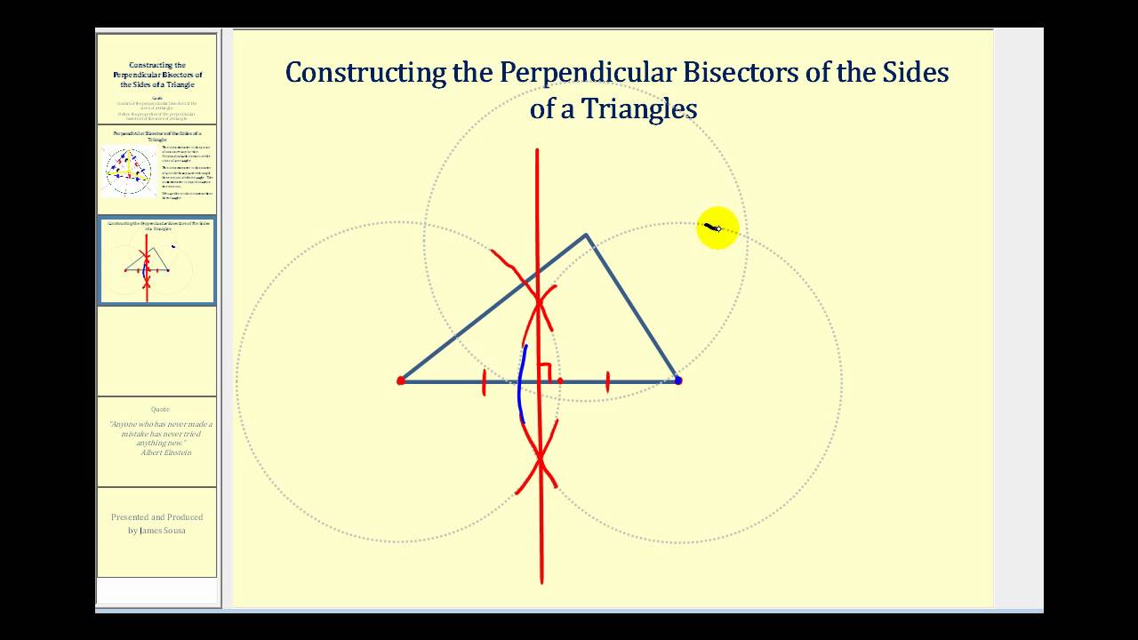 Constructing the Perpendicular Bisectors of the Sides of a Triangle