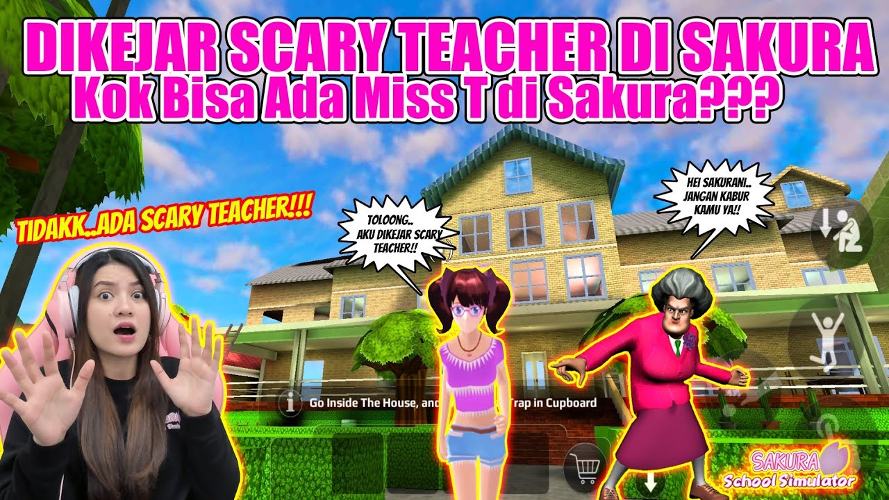 DIKEJAR-KEJAR SCARY TEACHER DI RUMAHNYA!! GAWAT...NGERI BANGET!! SAKURA SCHOOL SIMULATOR - PART 489