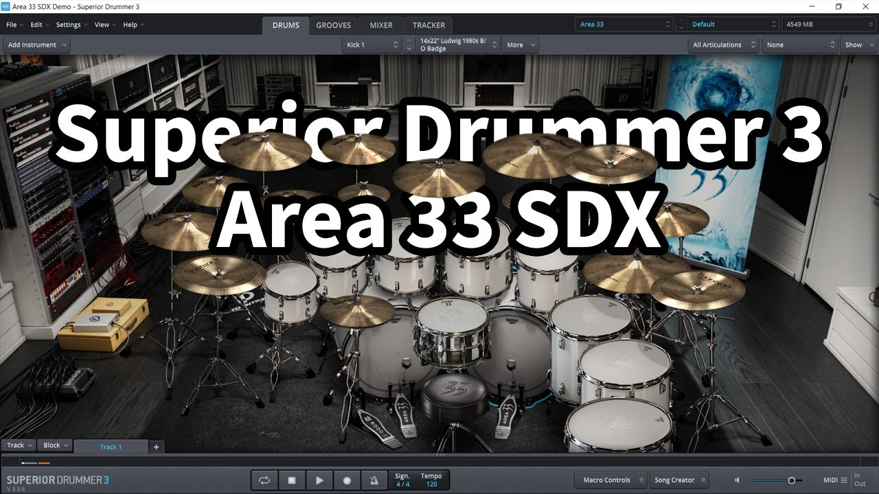 Toontrack Superior Drummer 3 Area 33 SDX All Drum Presets Demo
