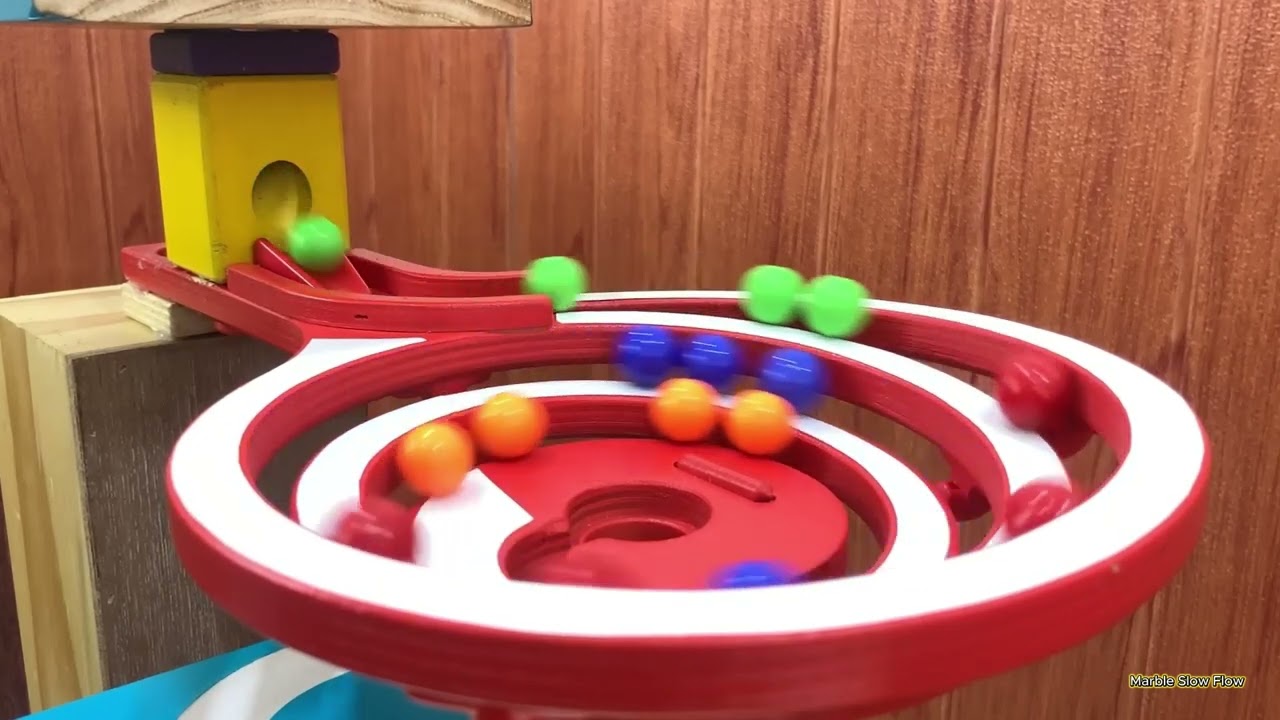 Marble Run Race ASMR Snack, Bus, Tractor #032