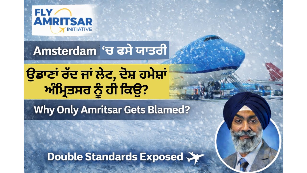 Amsterdam ‘ਚ ਫਸੇ ਪੰਜਾਬੀ — ਅੰਮ੍ਰਿਤਸਰ Amritsar Airport ਨੂੰ ਹਰ ਵੇਲੇ ਭੰਡਣ ਵਾਲੇ ਇਹ ਵੀਡੀਓ ਜ਼ਰੂਰ ਦੇਖਣ 
