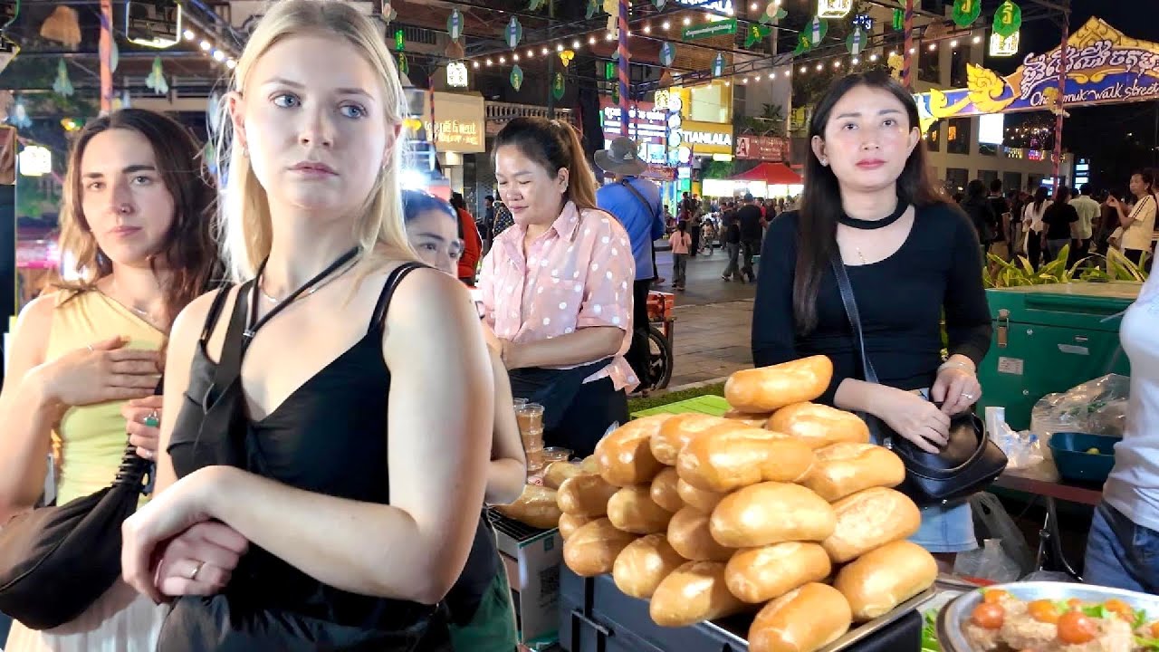 Best Place!! Phnom Penh Walk Street 2026 | Walking Tour Explore Cambodian Street Food