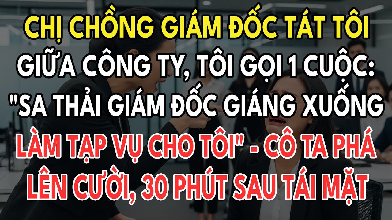 Chị Chồng Giám Đốc Tát Tôi Giữa Công Ty, Tôi Gọi: 'Sa Thải Giám Đốc Cho Xuống Làm Tạp Vụ', Cô Ta Phá