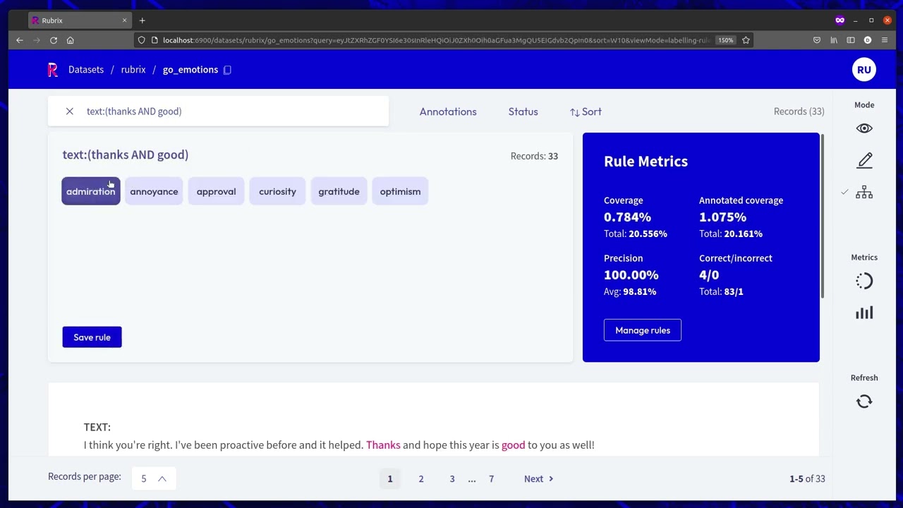 Multi label weak supervision with Rubrix