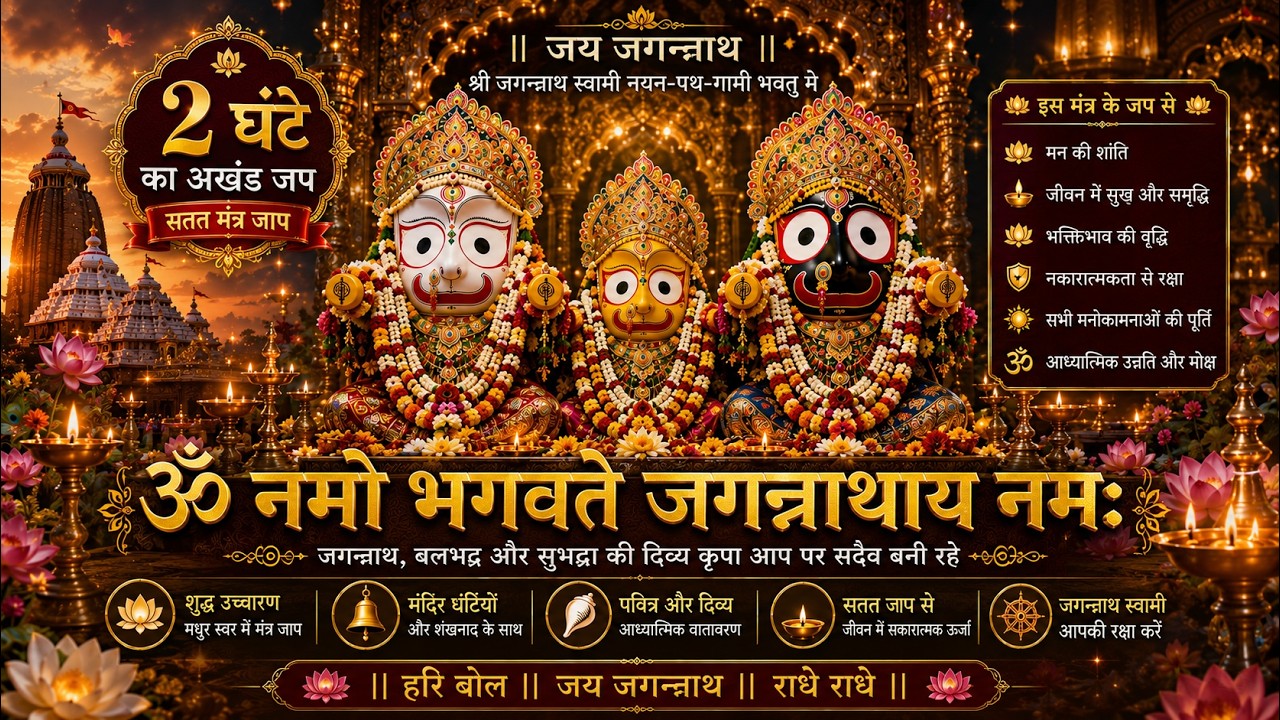 ॐ नमो भगवते जगन्नाथाय नमः|Jagannath Mantra Chant |Lord Jagannath, Lord Balabhadra and Devi Subhadra.