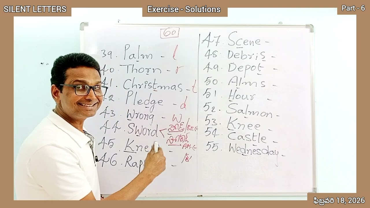 SILENT LETTERS _PART - 6_INTERMEDIATE 1ST YEAR ENGLISH GRAMMAR