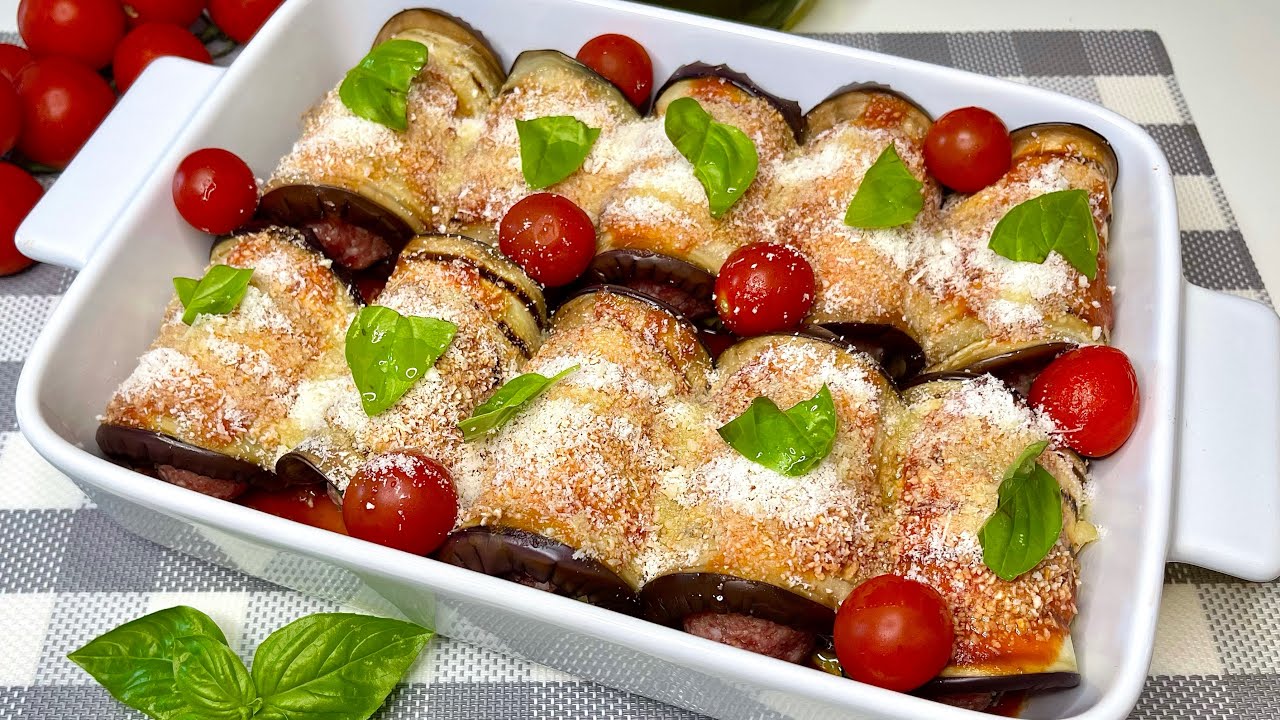 Рулетики из баклажанов: очень просто, вкусно, БОМБА! Асмр № 235
