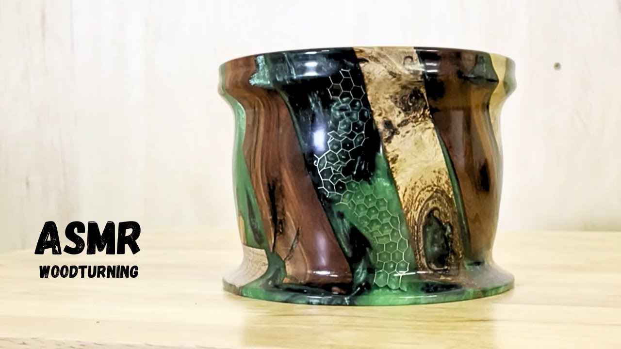 Turning a Scrap Wood & Aluminum Honeycomb Bowl | ASMR Woodturning