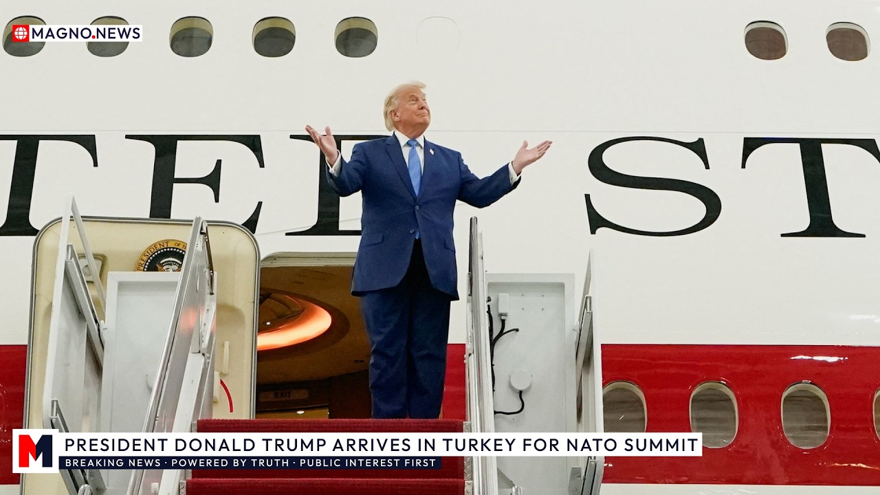 🇺🇸 President Trump arrives in Turkey for NATO Summit with Military Industry [LIVE]