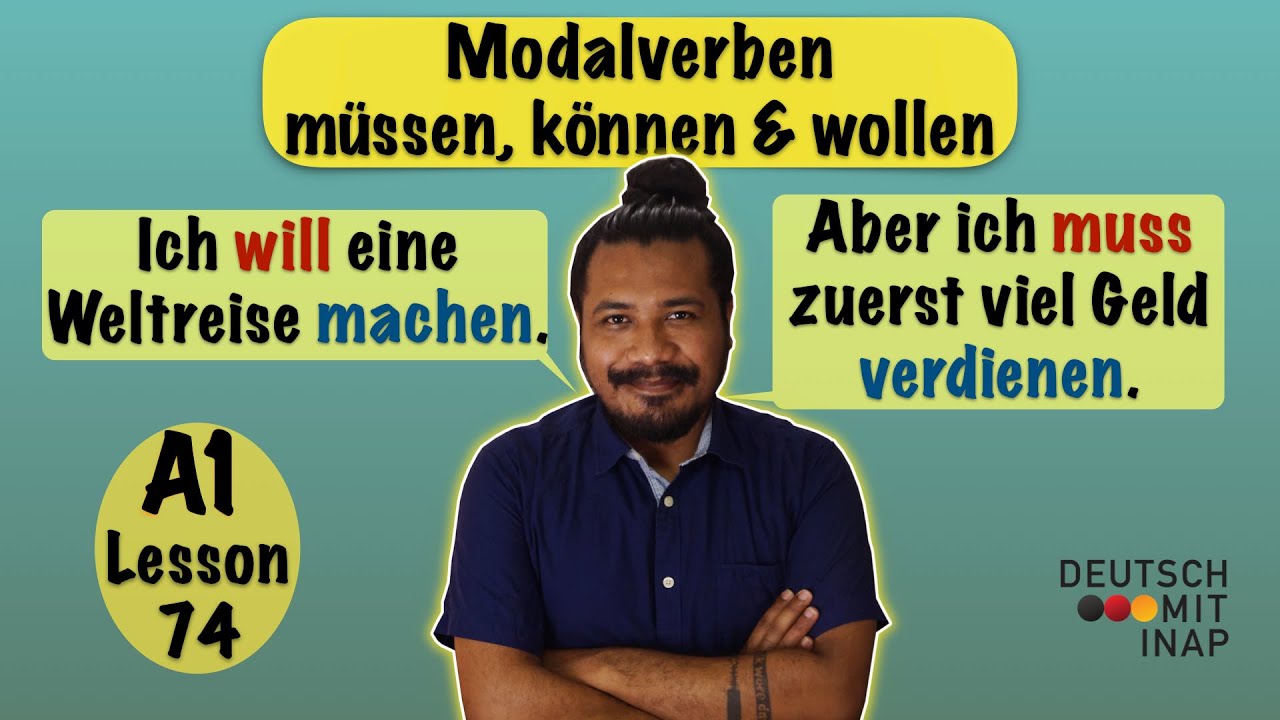 A1- German lesson 74 | German Grammar | Modalverben | Modal Verbs | müssen, können & wollen