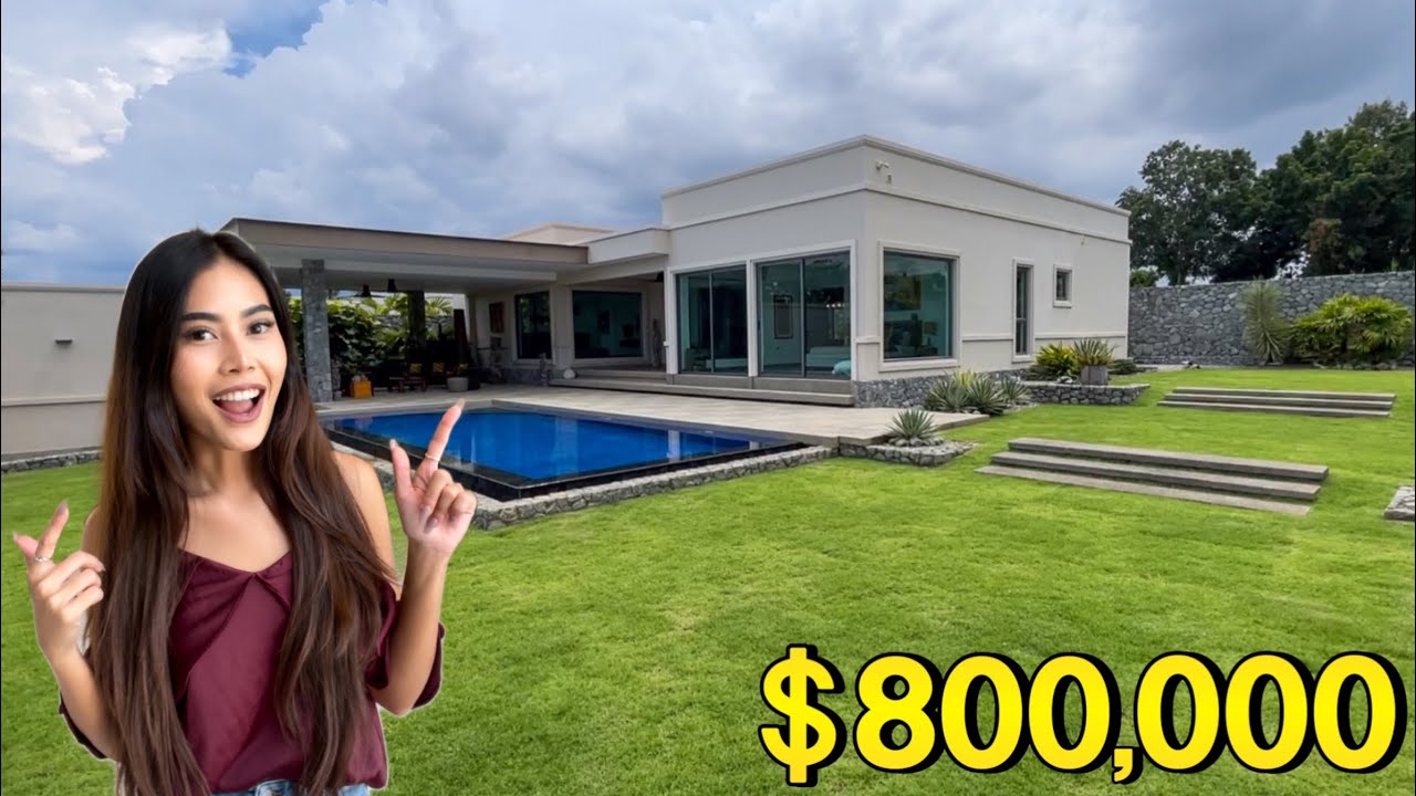 Touring a 990SQM Pattaya Luxury House with Big Garden & Pool in Thailand | $800,000(28.5M THB)