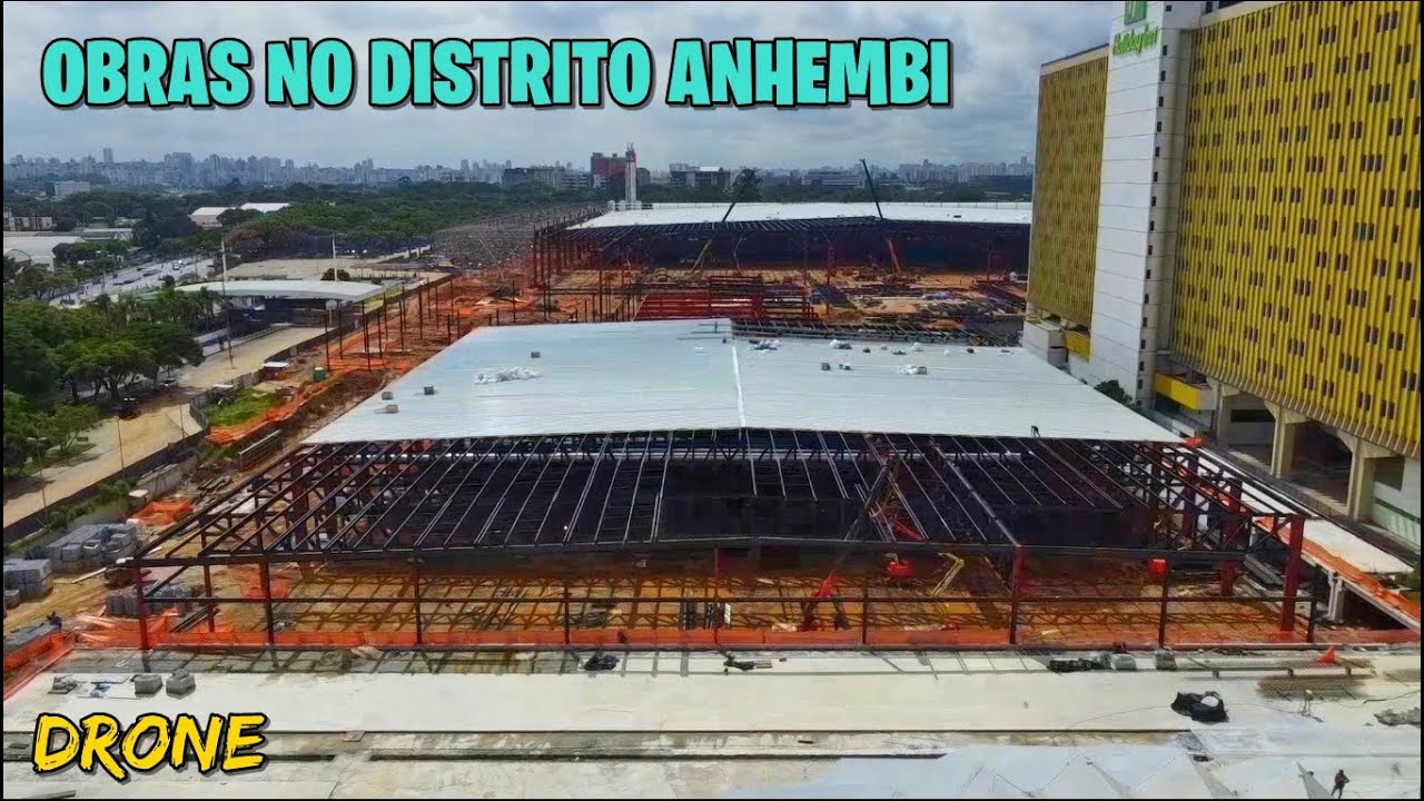 Drone mostra as obras no Distrito Anhembi - Marginal Tiet&ecirc; - S&atilde;o Paulo