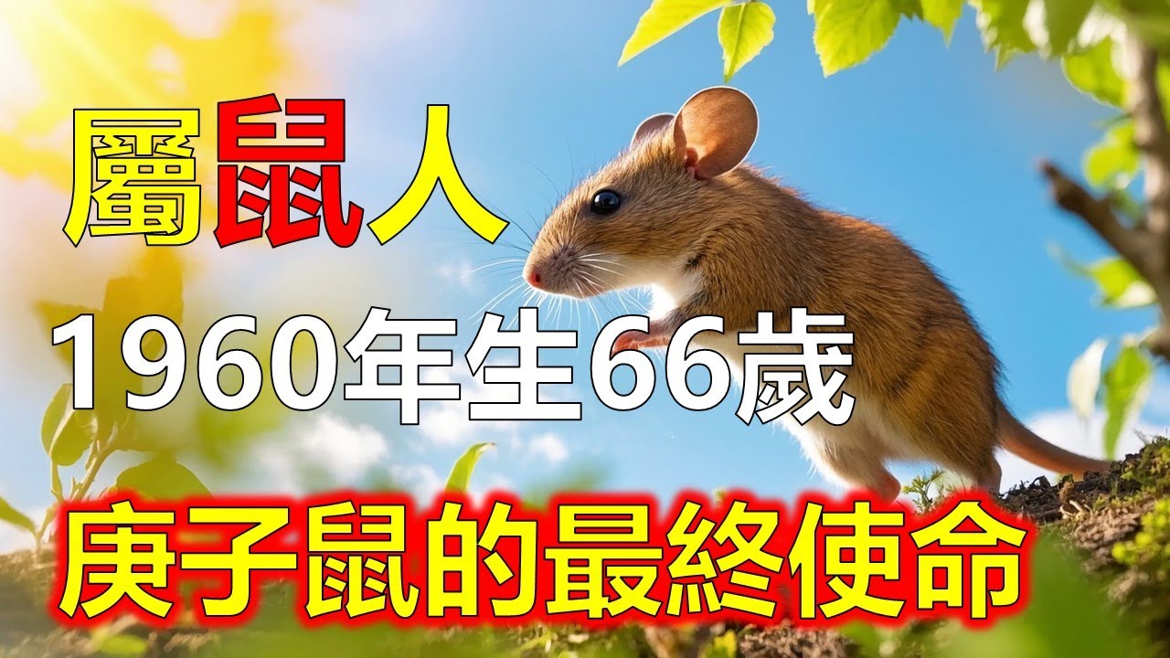 庚子鼠的最終使命：以智慧照亮後代。1960年屬鼠人一生勤智、善思，命中「文昌化德」。66歲起，他們的智慧將成為後輩的指引#屬鼠#生肖鼠 #1960 鼠