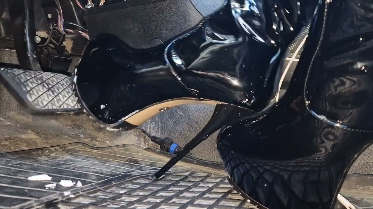 Black Stiletto Boots Driving