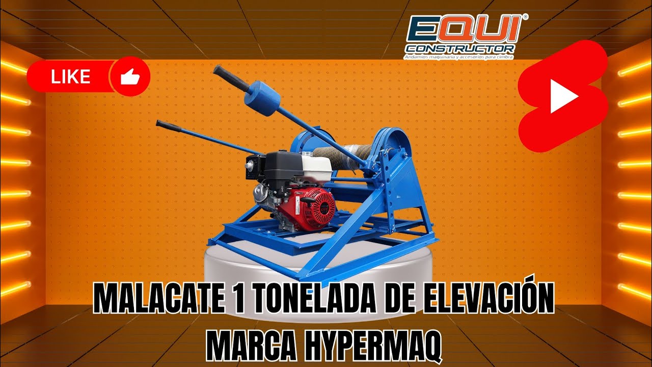 Malacate de 1 Tonelada de Elevación Marca HYPERMAQ