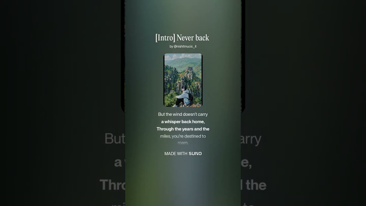 Never back🎶@SonyMusicIndia 