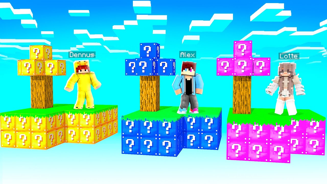 SKYBLOCK Gemaakt Van LUCKYBLOCKS Met VRIENDEN In MINECRAFT!