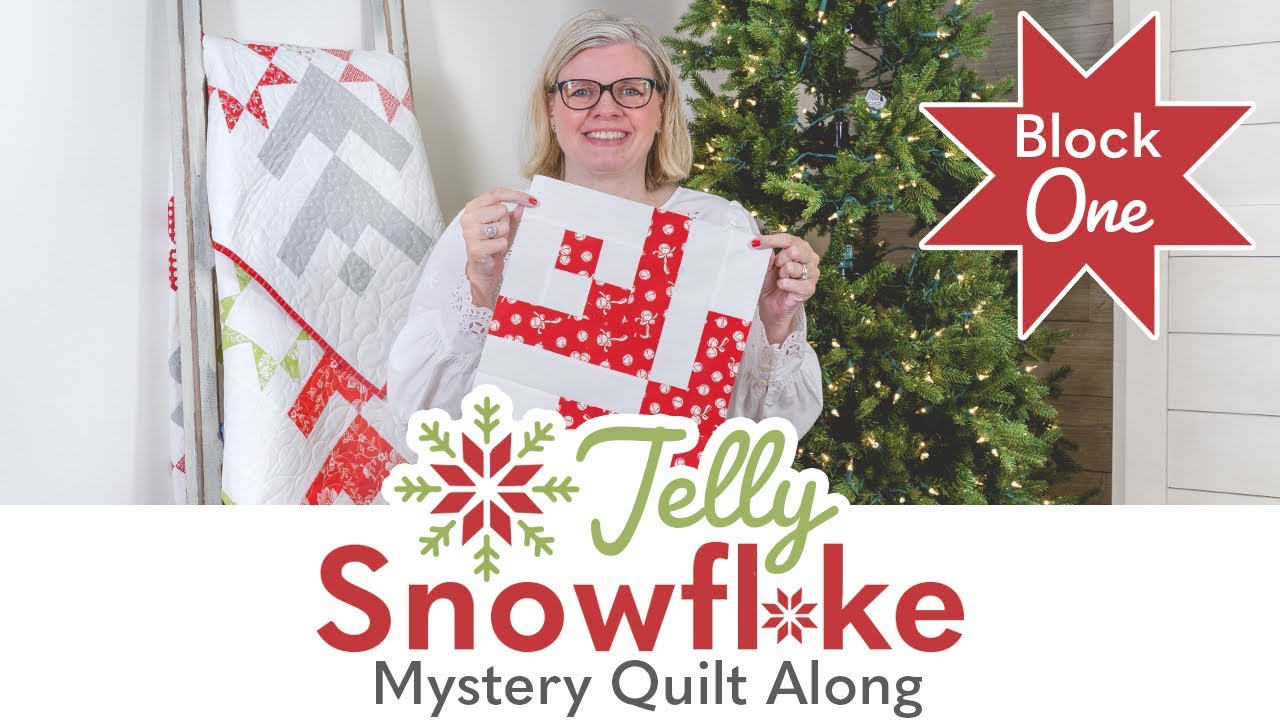 Jelly Snowflake Christmas in July Mystery Quilt Sew Along | Block 1 Reveal | Fat Quarter Shop