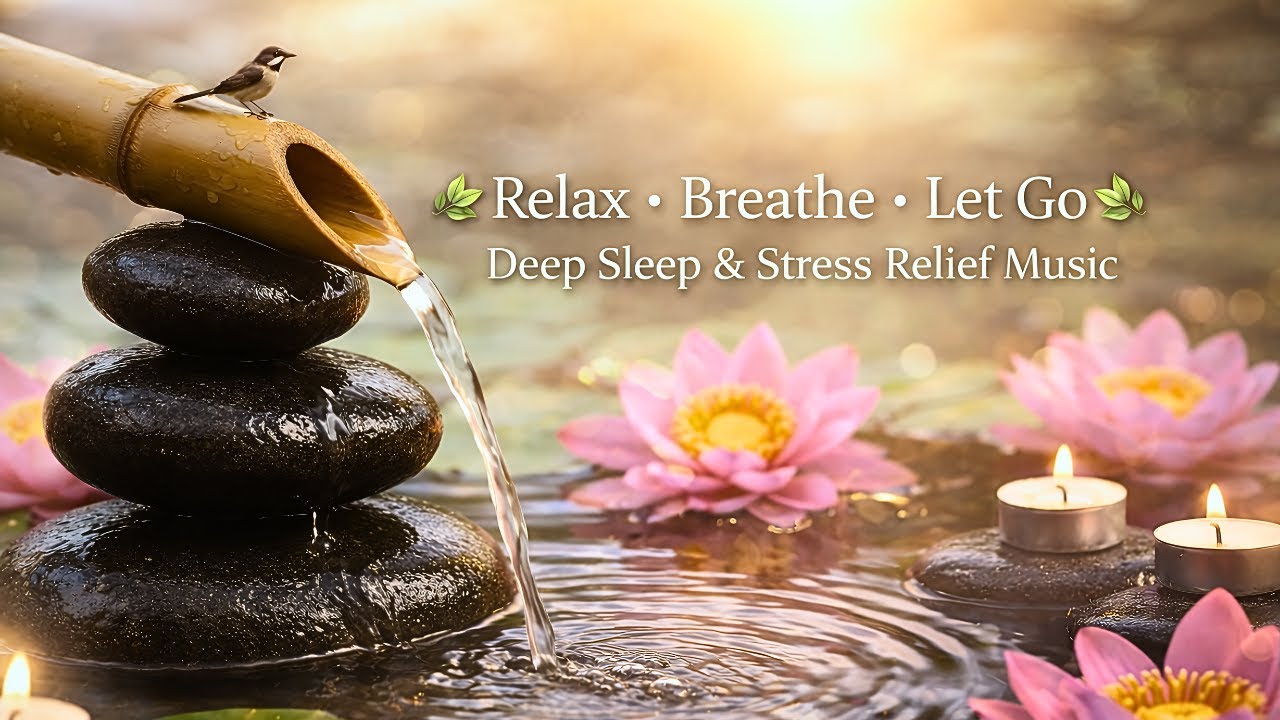 Relaxing Music Relieves Stress, Calm Anxiety & Depression 🌿 Bamboo Water Fountain