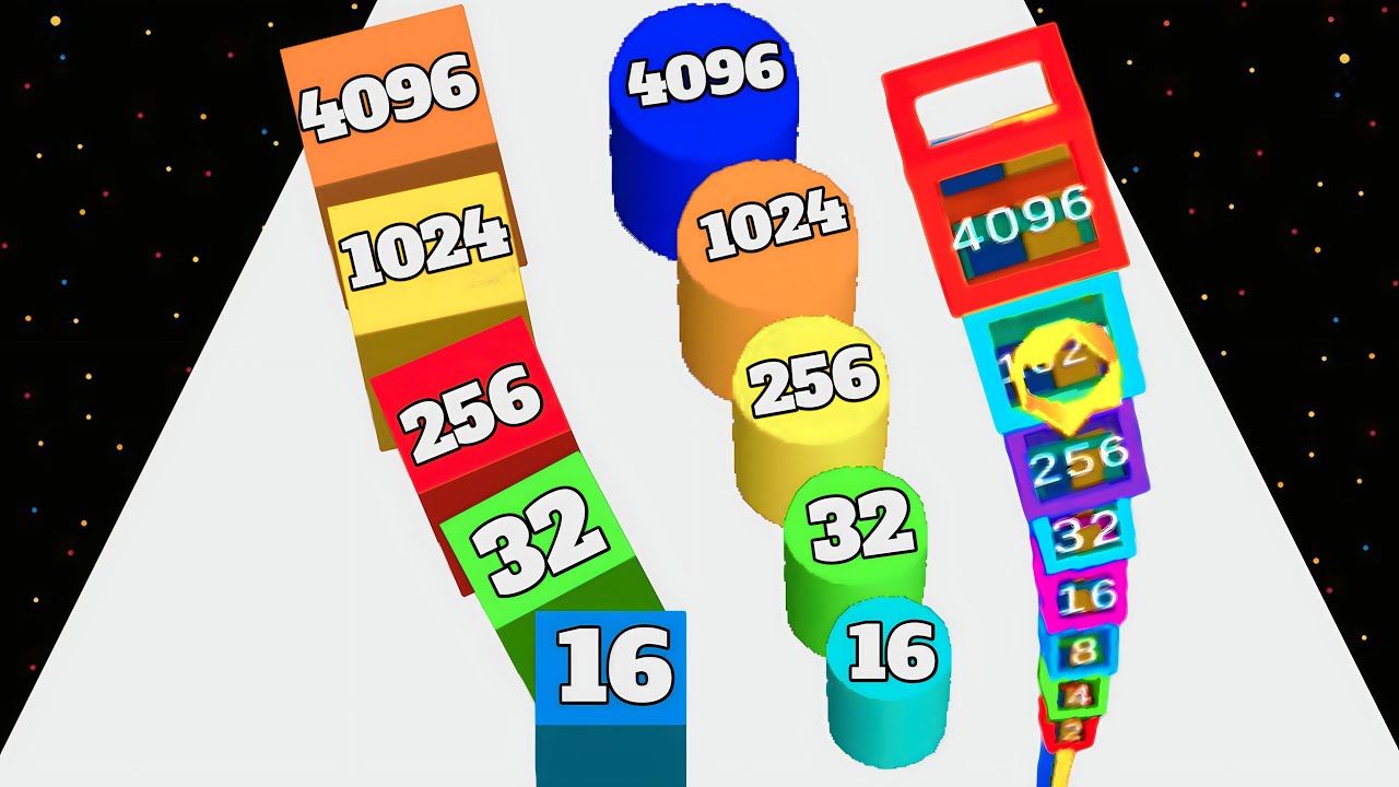 Cube Arena 2048: Merge Create New Numbers Level Up .io Games Gameplay