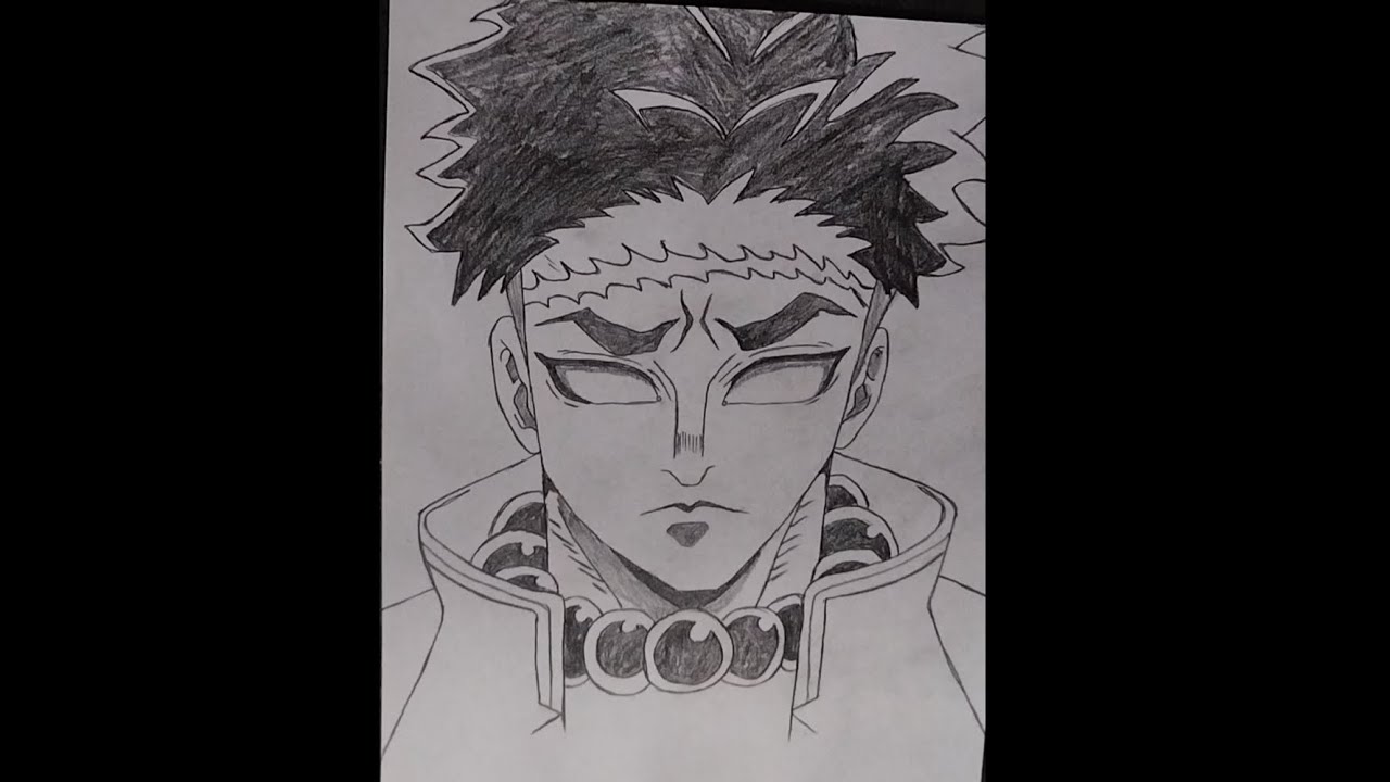How to draw Gyomei Himejima sketch....step by step...#drawing #viral #animeeart 