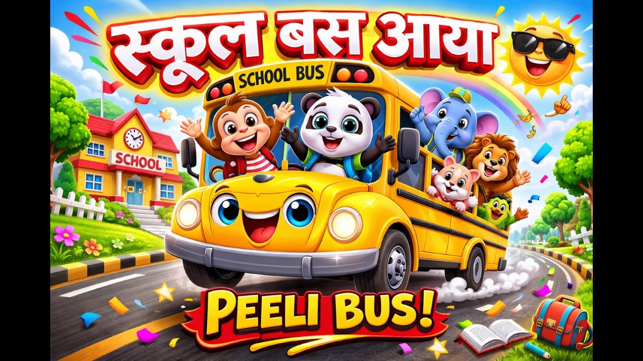 School Bus Aaya | Bus Song | Hindi Nursery Rhymes | Vehicles for Kids | Chiku Piku Rhymes