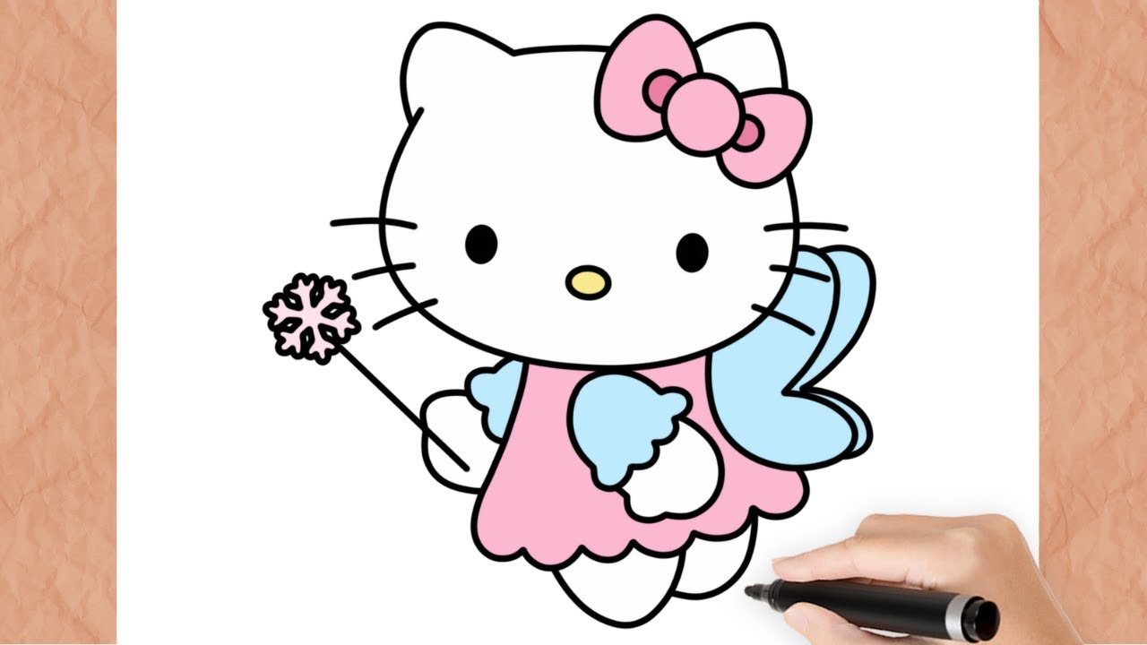 How To Draw a FAIRY HELLO KITTY I Easy