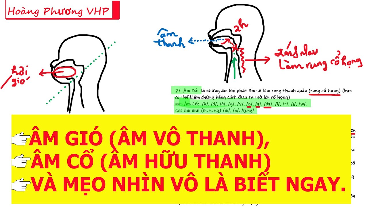 ÂM GIÓ (ÂM VÔ THANH), ÂM CỔ (ÂM HỮU THANH) VÀ MẸO NHÌN VÔ LÀ BIẾT NGAY ÂM NÀO