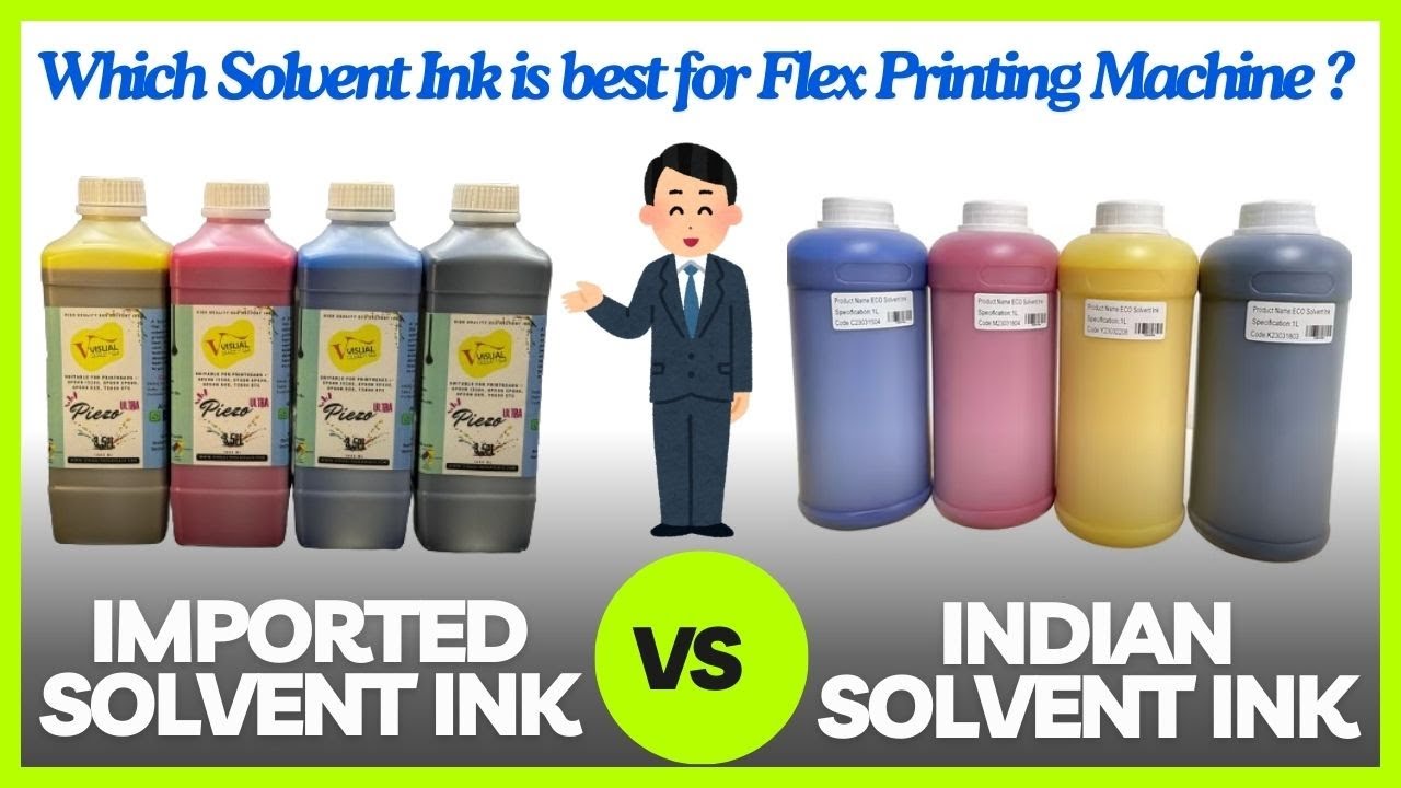 Imported Solvent ink Vs Indian Solvent ink | Quality Test of Solvent inks | Best flex machine ink |