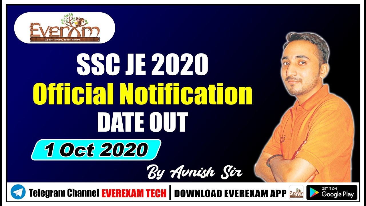 SSC JE 2020 | Official Notification DATE OUT | EVEREXAM #civil_engineering