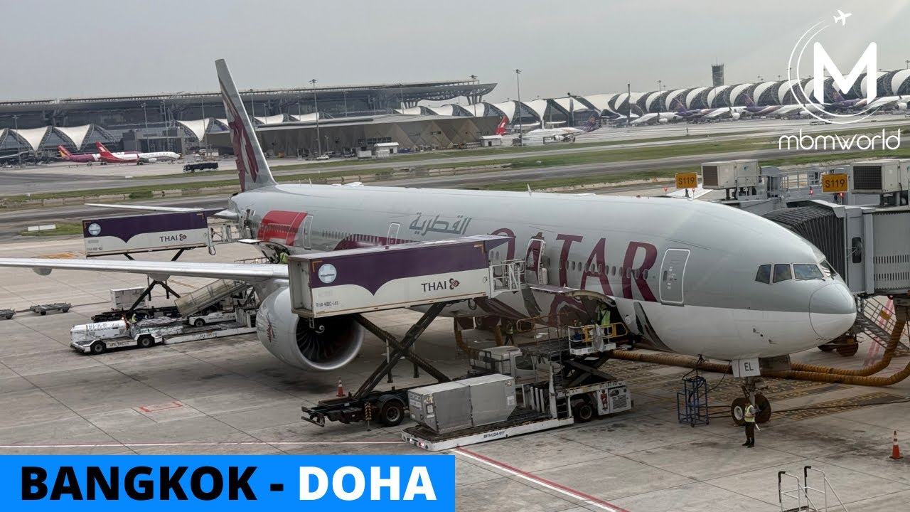 Qatar Airways Boeing 777-300ER Flight Experience: QR839 Bangkok to Doha