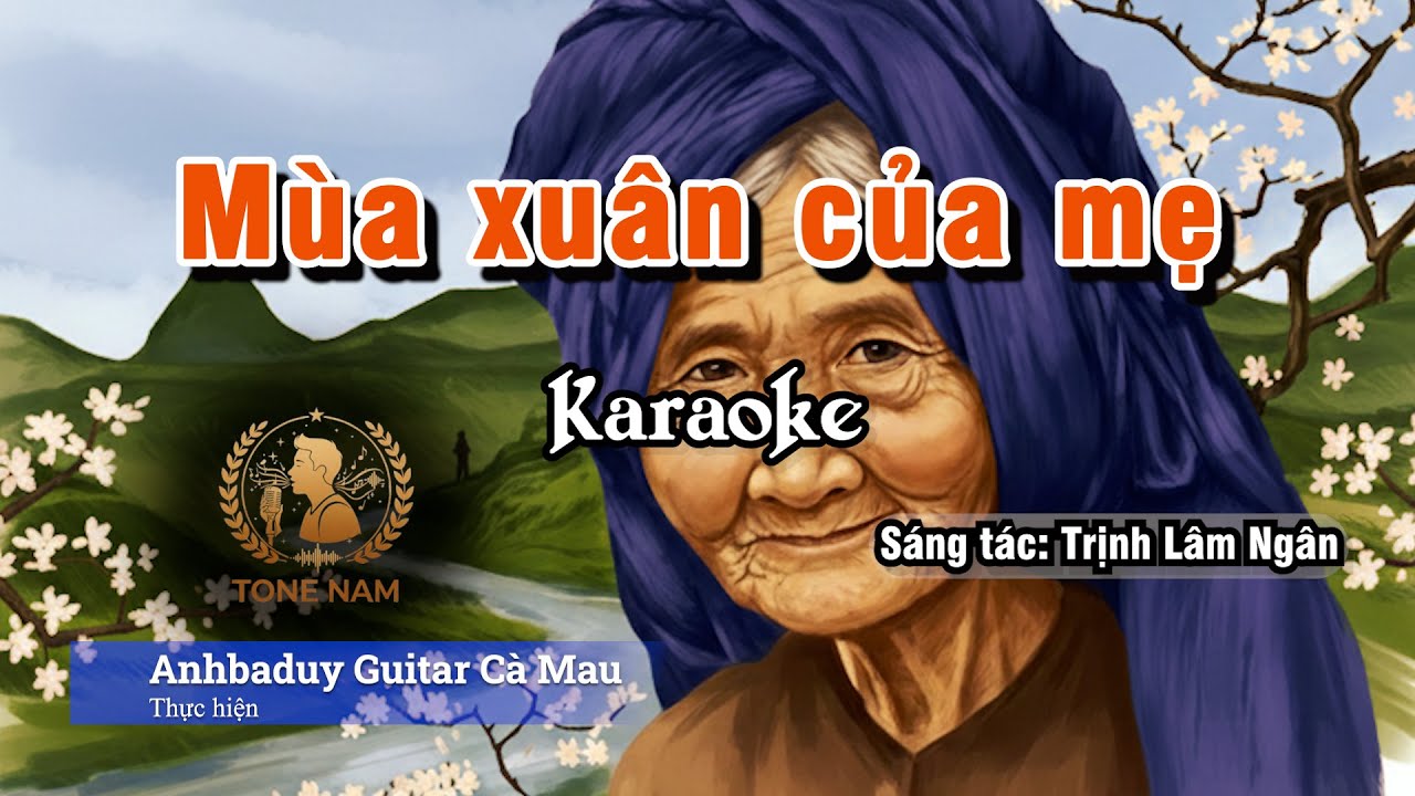 Mùa xuân của mẹ | Karaoke | Tone Nam - C | Anhbaduy Guitar - Cà Mau