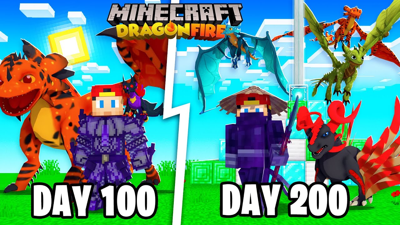 I Spent 200 Days in Dragon Fire Minecraft... Here's What Happened