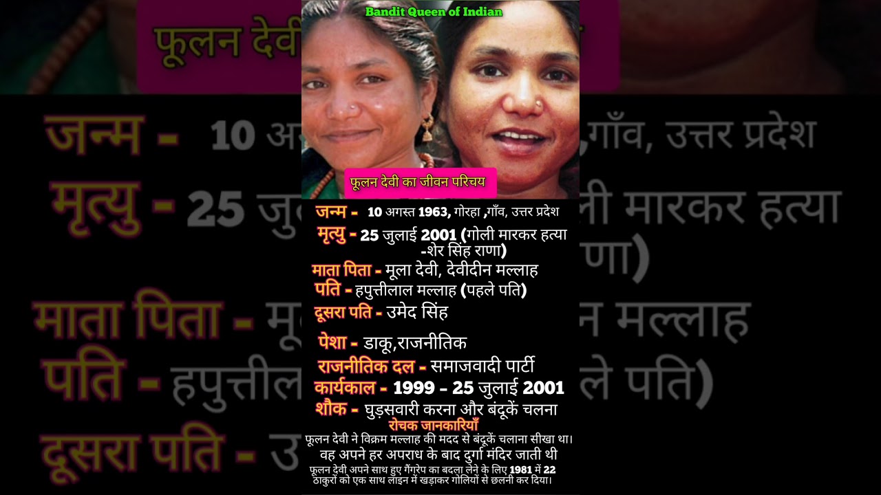 फूलन देवी का जीवन परिचय // #shorts  #phoolandevi #youtubeshorts #viral #biography