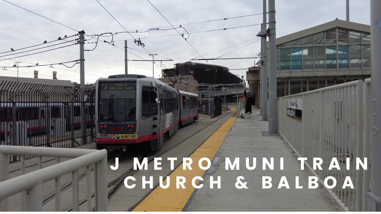 [4K ] San Francisco METRO TRAIN: Riding J Muni Metro Train from Church Street to Balboa Park Station