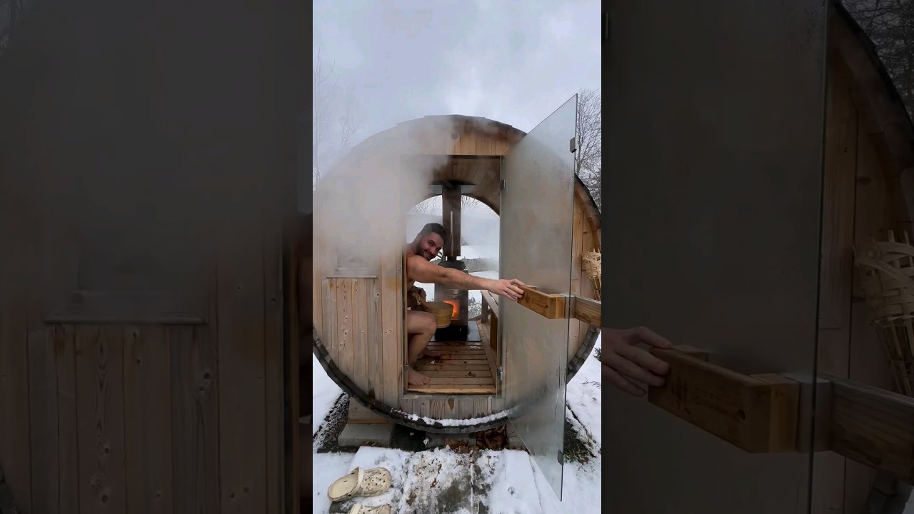getting a barrel sauna was probably the best decision ever!!! such a gem!! #barrelsauna #sauna #diy