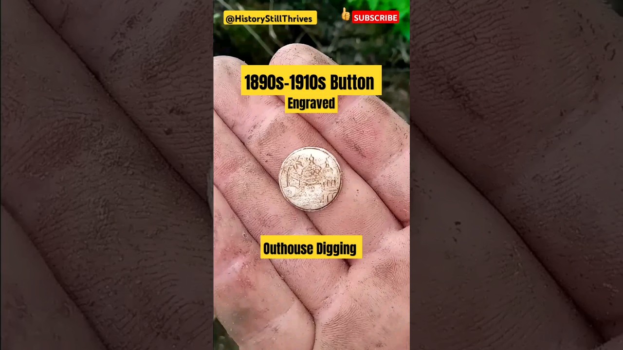 Engraved Antique Button 1890s 1910s Privy Outhouse Digging Wisconsin Homestead #button #privydigging