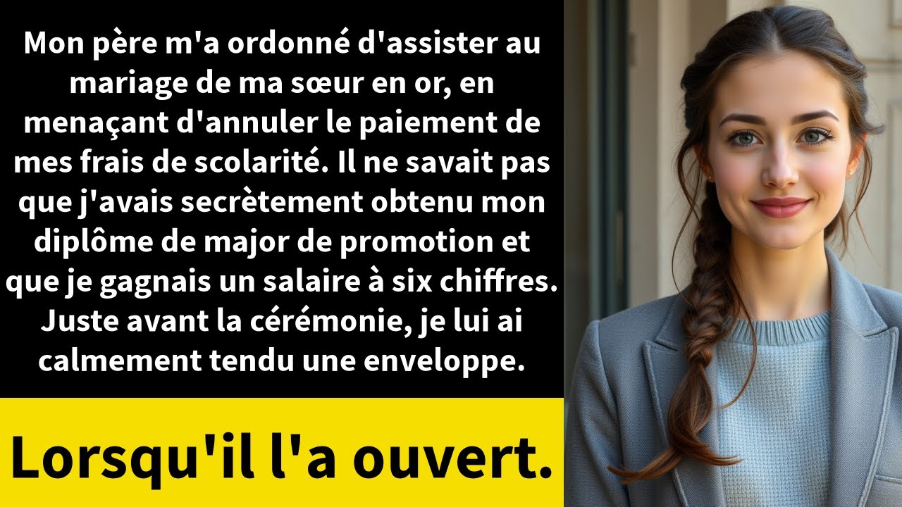 Mon père m'a ordonné d'assister au mariage de ma sœur en or, en menaçant d'annuler le paiement
