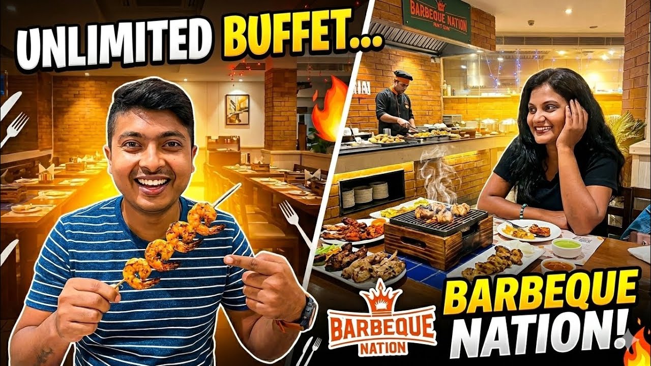 Unlimited food in Barbecue Nation #BestBuffetInIndia#UnlimitedBuffet#FoodVlog#BBQNation#viral