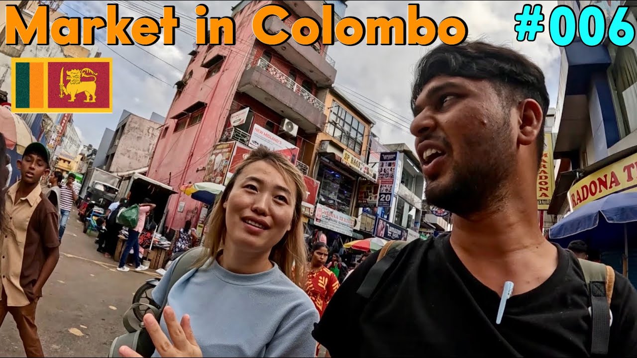 Market in Sri Lanka Buying Saree in Local Market in Colombo for Chinese girl 