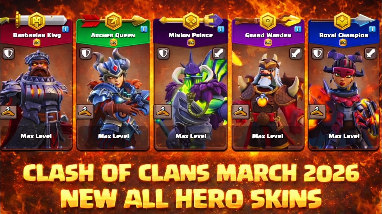 March 2026 Gold Pass 2.0 UPDATE! NEW Hero Skins Revealed | Clash of Clans