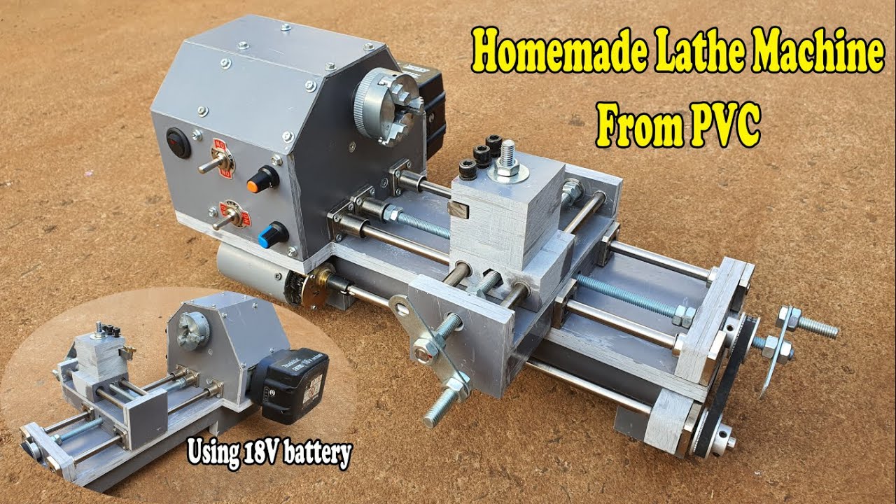 Homemade Lathe Machine From PVC pipe