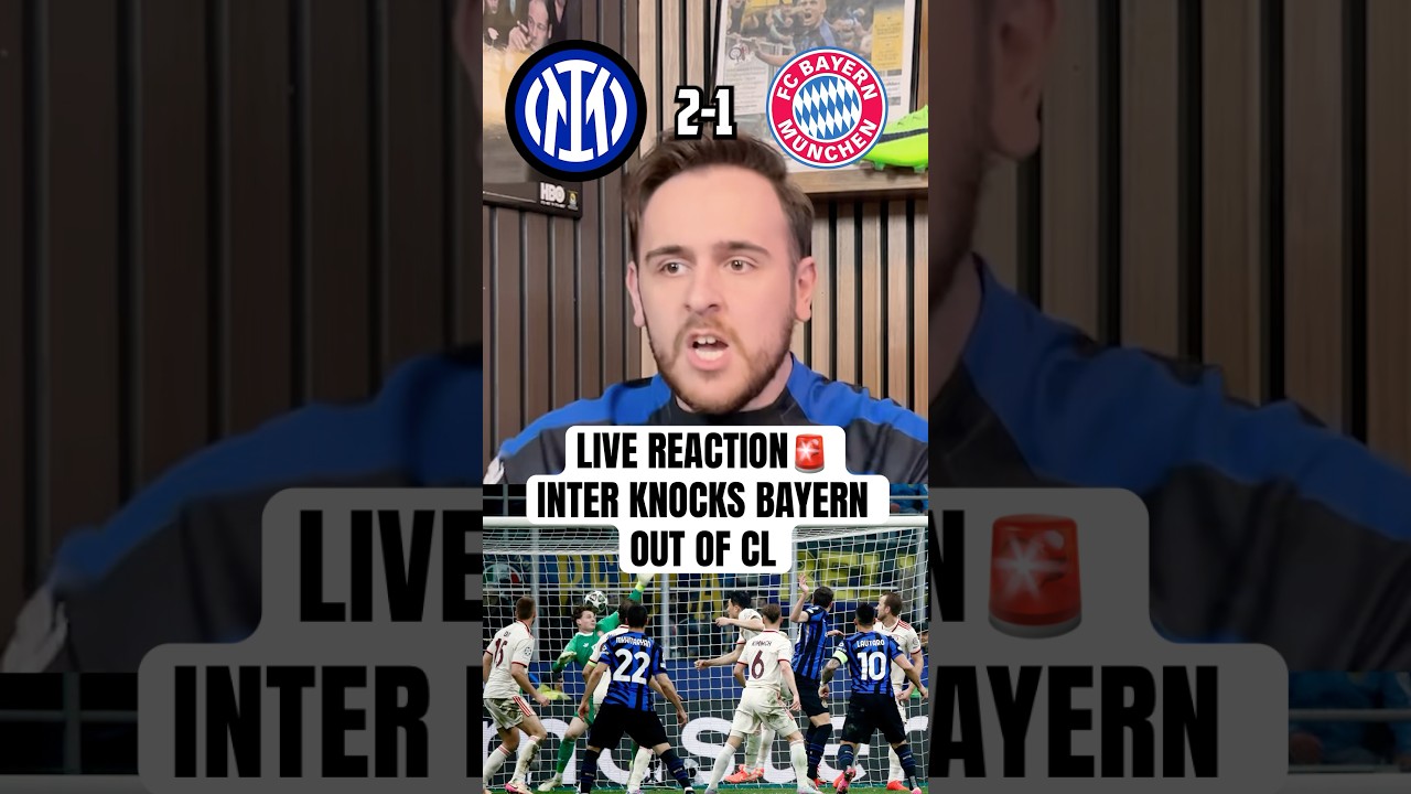 MILI REACTING TO INTER SHOWING LEVELS TO BAYERN🫣 #football #soccer #championsleague #inter #bayern