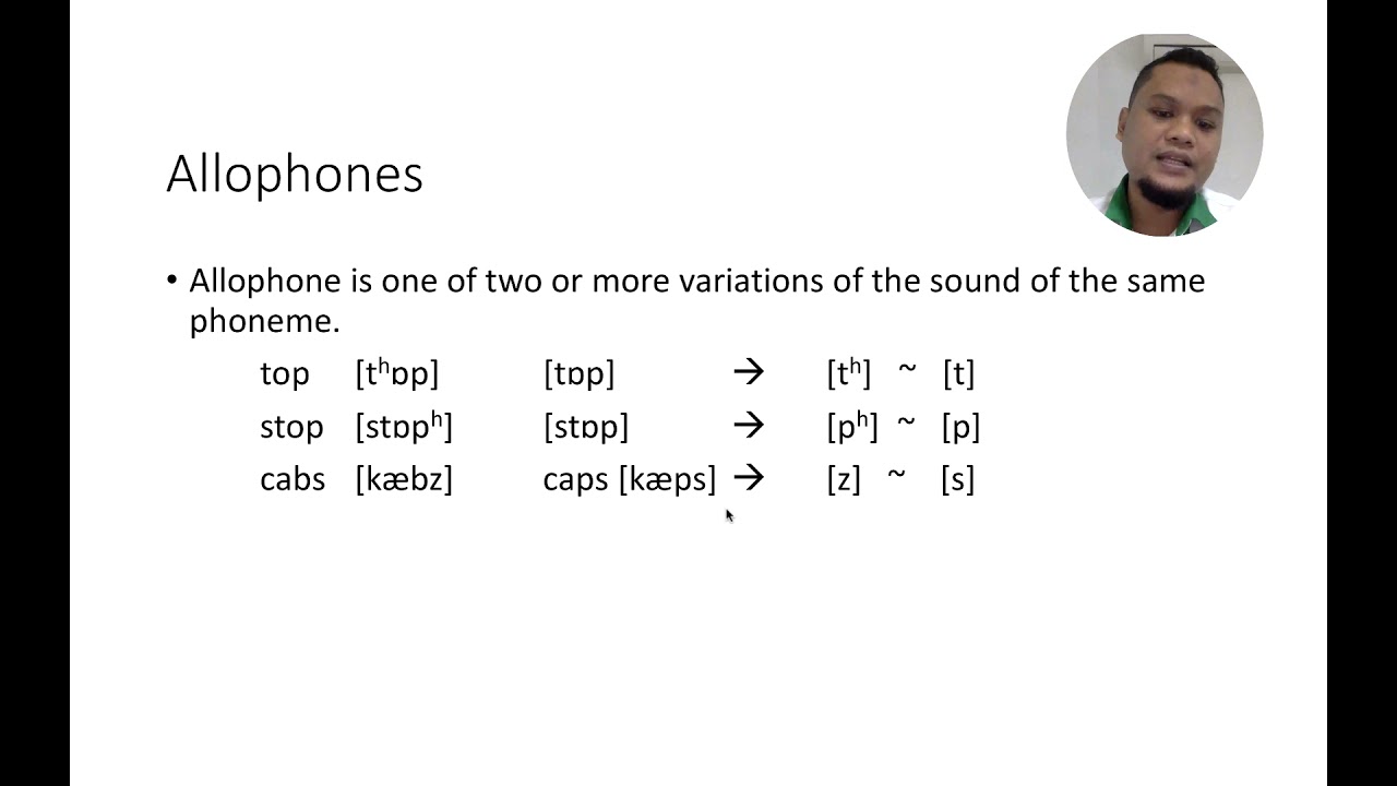 Phonemes, Allophones, Minimal Pairs