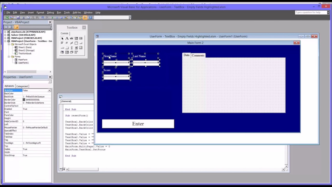 Configuring a MultiPage Control on an Excel VBA UserForm