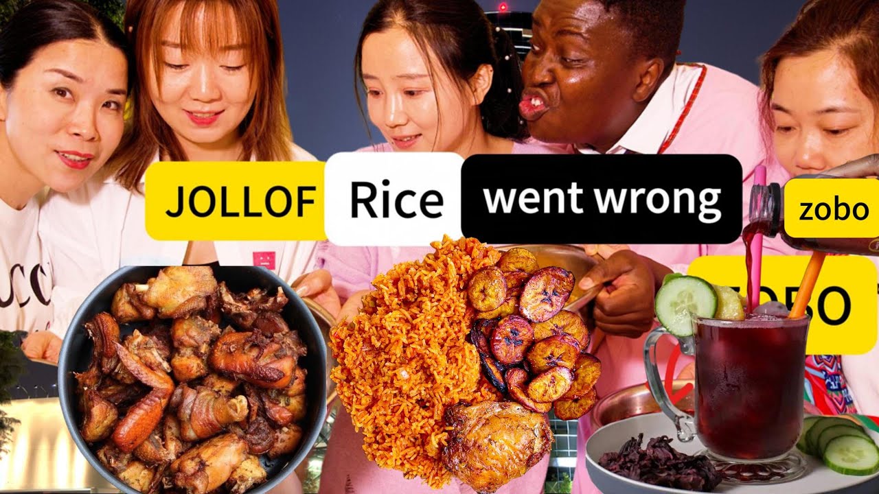 Cooking JOLLOF Rice and ZOBO for a chinese Muti-millionia#viral #jollofrice #speakchinese #speaker