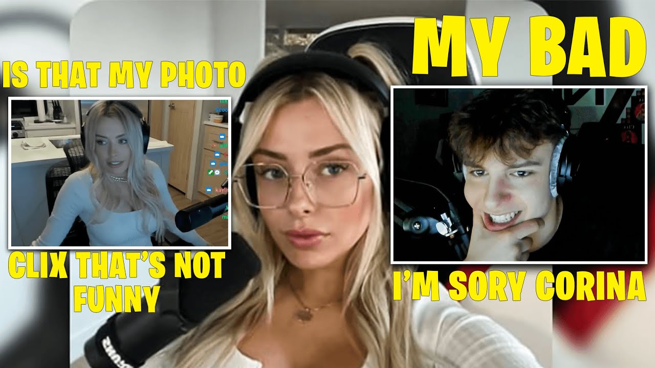 Corina Kopf Goes To Clix Stream And Forced Him To Remove Her Photo From His Desktop